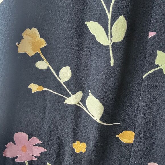 prairie rose womens floral Midi Skirt size 10 Cottage Flowy Button Front A-Line - Picture 6 of 7